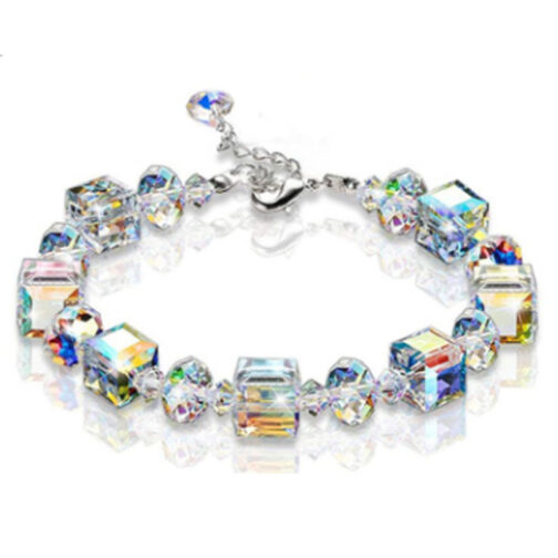 Crystal Aurora Sugar Cube Rainbow Bracelet - Image 5