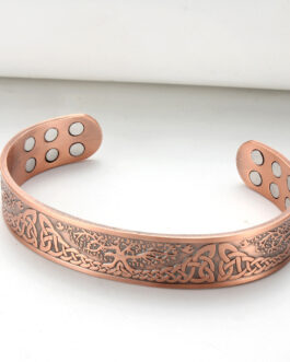 Retro Lucky Tree Energy Pure Copper Magnet Bracelet