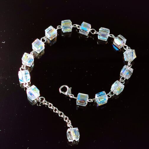 Crystal Aurora Sugar Cube Rainbow Bracelet - Image 4