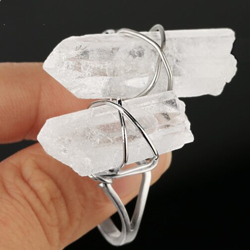 Twisted White Crystal Ring - Image 4