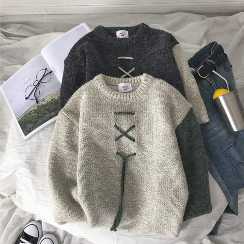 Contrast Long Sleeve Sweater - Image 3