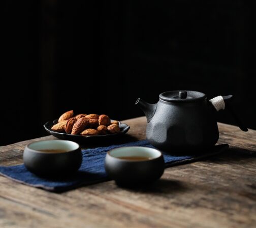 Black Pottery Tea Set - Image 6