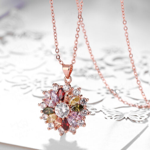 Crystal Flower Necklace - Image 4