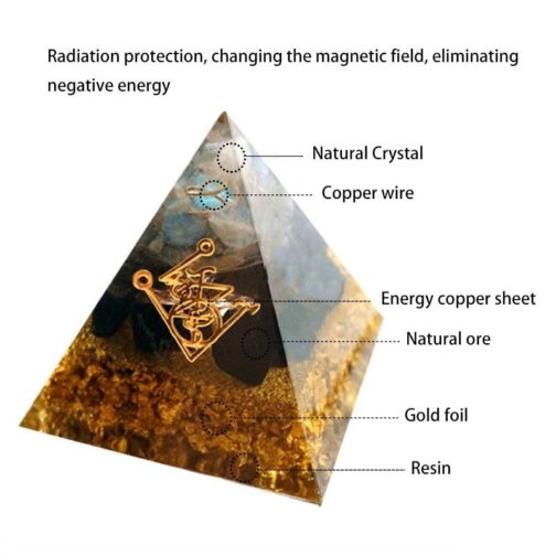 Strengthen Wealth Natural Crystal 4-5cm Energy Orgone Pyramid - Image 2