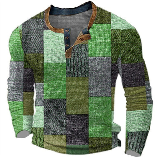 Men's Long Sleeve Polyester Digital Printing Shirt - Image 4