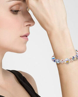 Crystal Aurora Sugar Cube Rainbow Bracelet