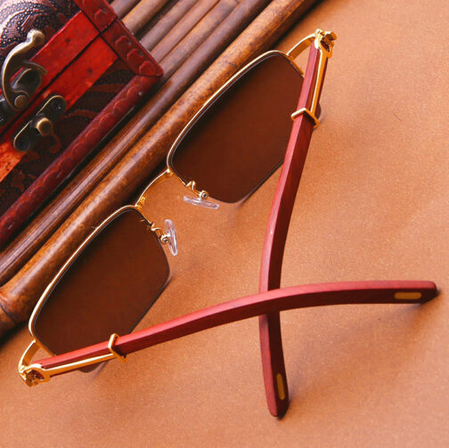 Crystal Wood Leg Sunglasses - Image 3