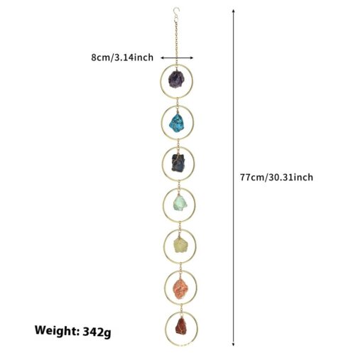 Seven Colors Rough Stone Natural Crystal Energy Stone Sun Catcher Wind Chimes - Image 4