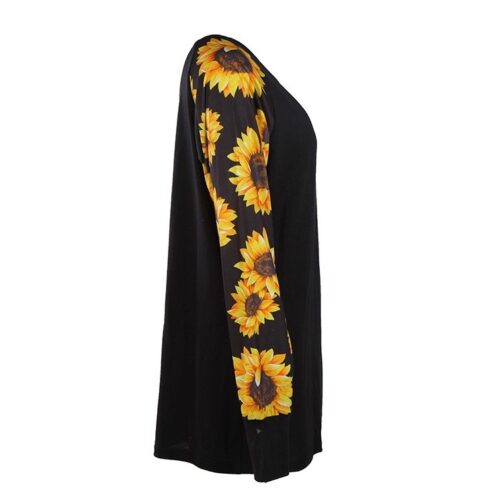 Printed Sunflower Long Sleeve Top - Image 4