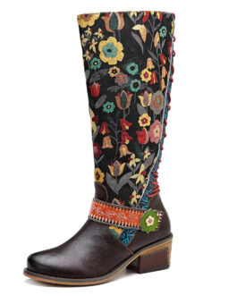 Retro Ethnic Leather Women’s Boots