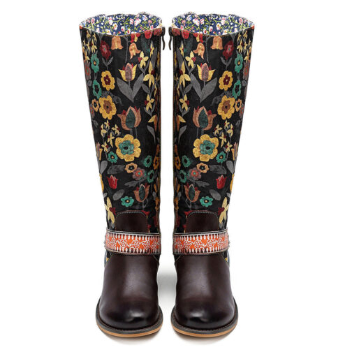 Retro Ethnic Leather Women's Boots - Image 4