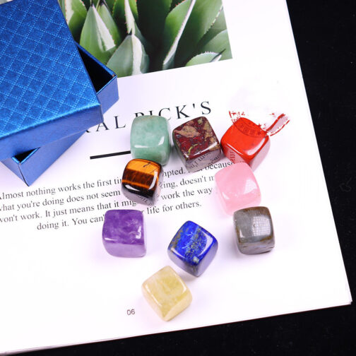 Natural Crystal Block Gravel Energy Gem Chakra Crystal 9 Gift Box - Image 3