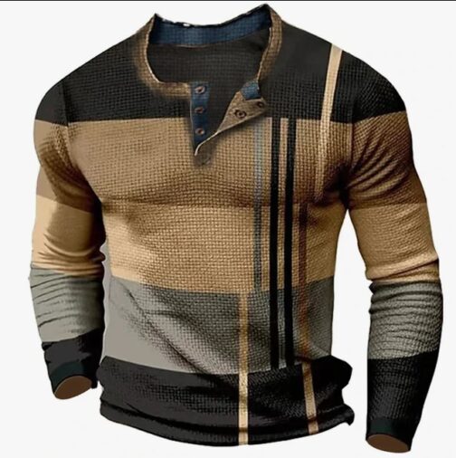 Men's Long Sleeve Polyester Digital Printing Shirt - Image 10