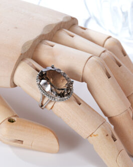 Luxury Wind Jewelry Natural Tea Crystal Ring