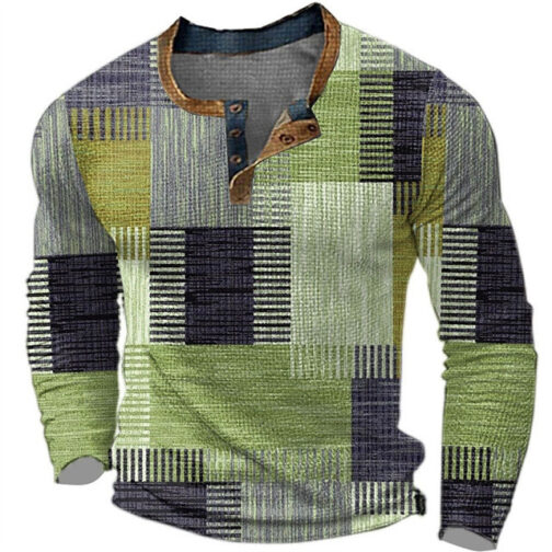 Men's Long Sleeve Polyester Digital Printing Shirt - Image 7