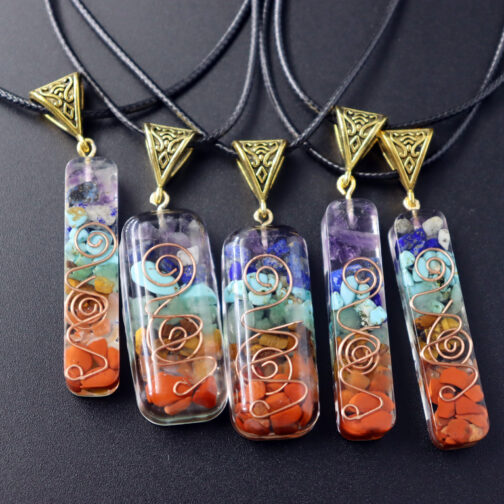 Retro Reiki Healing Energy Crystal Pendant