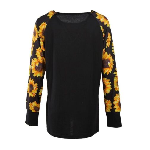 Printed Sunflower Long Sleeve Top - Image 2