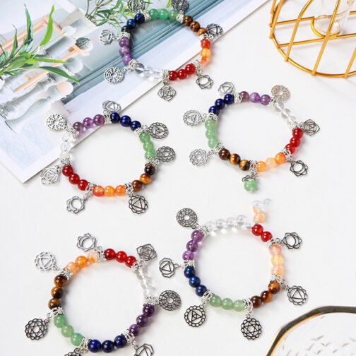 Natural Crystal Seven Chakra Bracelet - Image 3